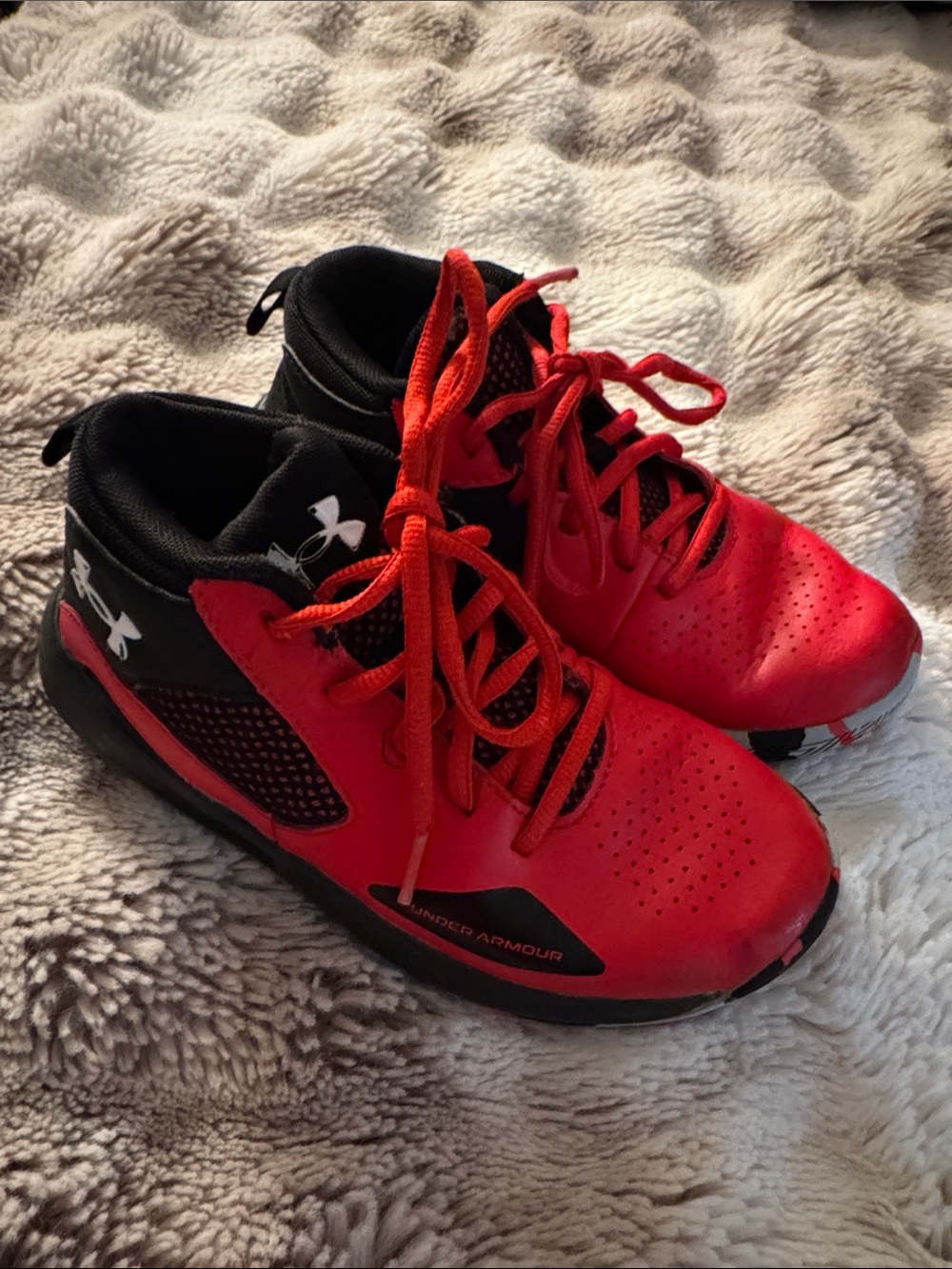 Under Armour Kids Red and Black Sneakers